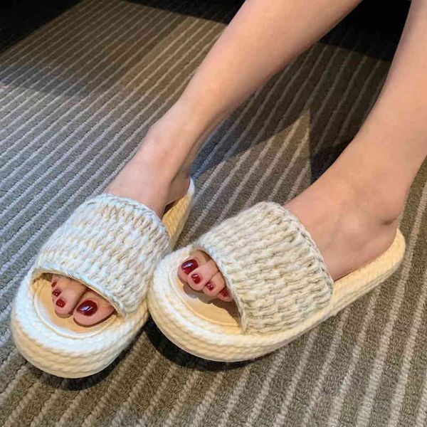 sandals slippers wear outside the non slip flat bottom. women's style small fragrance knitted bottom slippers in spring and summer 5t3u, Black
sandals slippers wear outside the non slip flat bottom. women's style small fragrance knitted bottom slippers in spring and summer 5t3u, Black