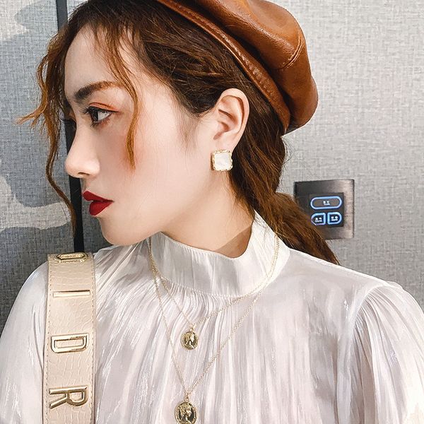 925 silver needle korean geometric square ear studs temperament wholesale resin vintage french small earrings online influencer earrings wom, Golden
925 silver needle korean geometric square ear studs temperament wholesale resin vintage french small earrings online influencer earrings wom, Golden