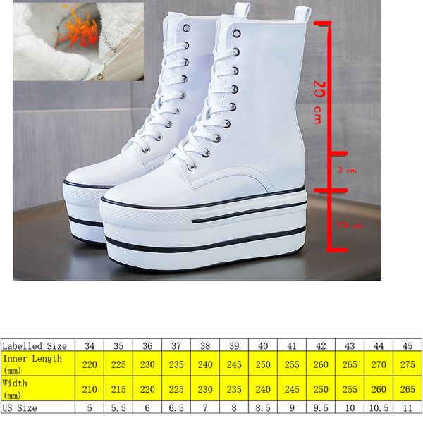 10.5cm super thick platform wedge hidden heel women boots punk lace up women ankle boots genuine leather winter warm shoes, Black;yellow
10.5cm super thick platform wedge hidden heel women boots punk lace up women ankle boots genuine leather winter warm shoes, Black;yellow