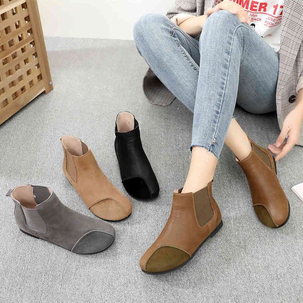 slippers autumn and winter folk style h stitched women's boots flat heel soft sole leather large single comfortable jsbq, Black
slippers autumn and winter folk style h stitched women's boots flat heel soft sole leather large single comfortable jsbq, Black