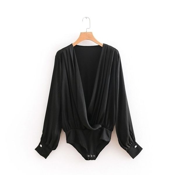 women retro cross v neck long sleeve black bodysuit shirt casual pleated siamese blouse playsuits femininas blusas ls2685 y200401, Black;white
women retro cross v neck long sleeve black bodysuit shirt casual pleated siamese blouse playsuits femininas blusas ls2685 y200401, Black;white