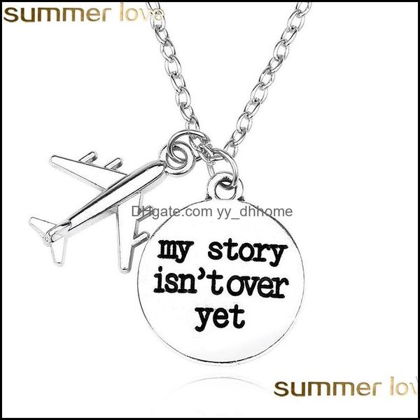 pendant necklaces pendants jewelry trendy air plane necklace for women letter "my story isnt over yet" stainless steel chain penda, Silver
pendant necklaces pendants jewelry trendy air plane necklace for women letter "my story isnt over yet" stainless steel chain penda, Silver
