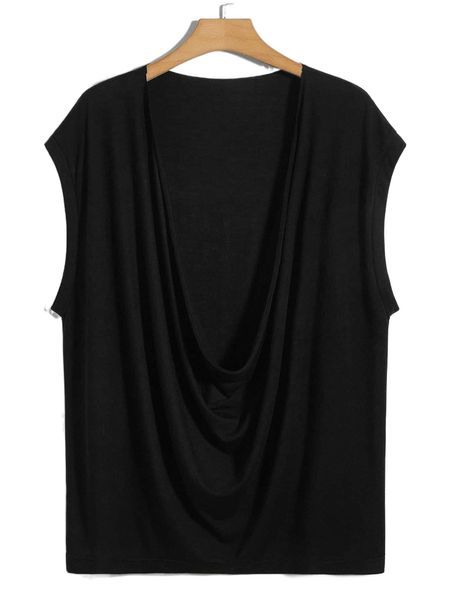 men solid dropped front tank i45r#, White;black
men solid dropped front tank i45r#, White;black