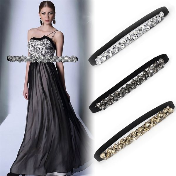 fashion crystal belts for women elastic black gold waist rhinestones luxury ladies woman dress accesorios mujer 220623, Black;brown
fashion crystal belts for women elastic black gold waist rhinestones luxury ladies woman dress accesorios mujer 220623, Black;brown