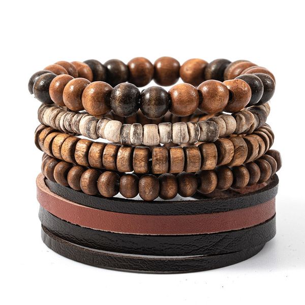 rope leather handmade braided wooden beaded multilayer charm bracelets set for men male adjustable bangle jewelry, Golden;silver
rope leather handmade braided wooden beaded multilayer charm bracelets set for men male adjustable bangle jewelry, Golden;silver