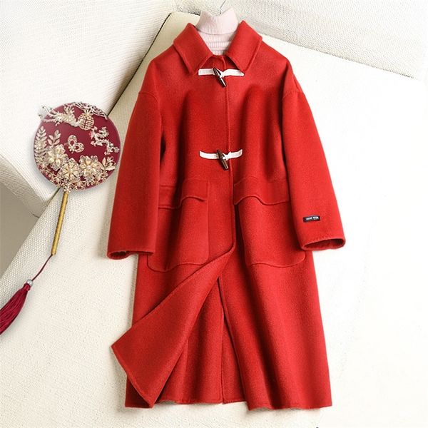 2020 wool coat for women new season double cashmere coat female 2020 spring horn in long over-the-knee han edition cloth coat lj200928, Black
2020 wool coat for women new season double cashmere coat female 2020 spring horn in long over-the-knee han edition cloth coat lj200928, Black