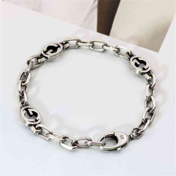 50% off online silver old selling couple cuban chain interlocking fashion men's and women's bracelet, Black
50% off online silver old selling couple cuban chain interlocking fashion men's and women's bracelet, Black