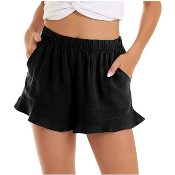 summer cotton linen comfy shorts womens running shorts supper drawstring elastic waist ruffle casual, White;black
summer cotton linen comfy shorts womens running shorts supper drawstring elastic waist ruffle casual, White;black