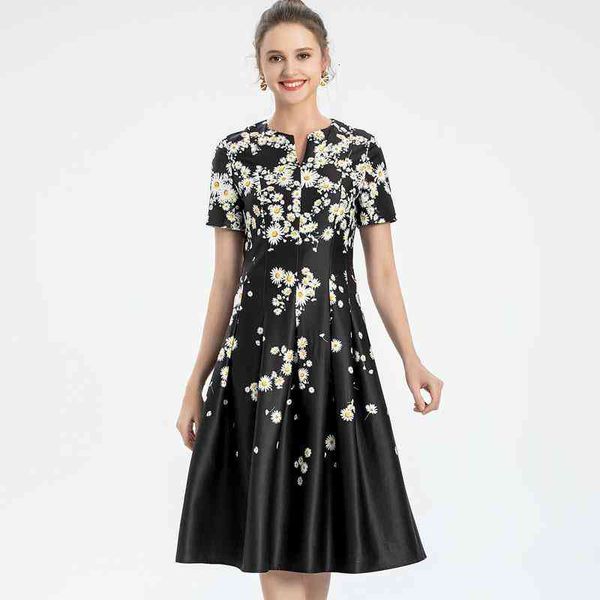 casual dresses daisy print black dress waist v-neck short sleeve commuting temperament european and american famous women's fashion g74, Black;gray
casual dresses daisy print black dress waist v-neck short sleeve commuting temperament european and american famous women's fashion g74, Black;gray