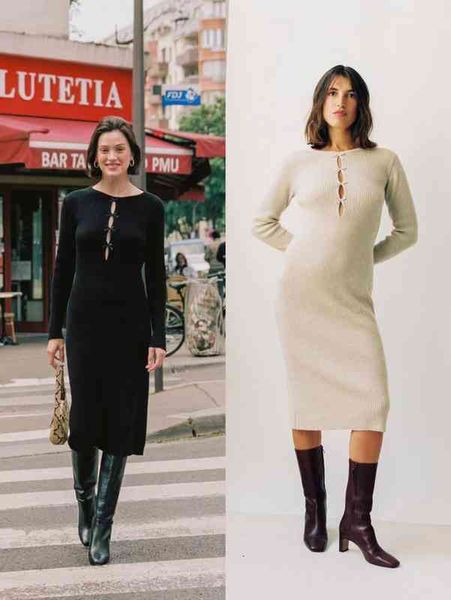 casual dresses hollow out butterfly design wool knitted dress in autumn and winter female, Black;gray
casual dresses hollow out butterfly design wool knitted dress in autumn and winter female, Black;gray