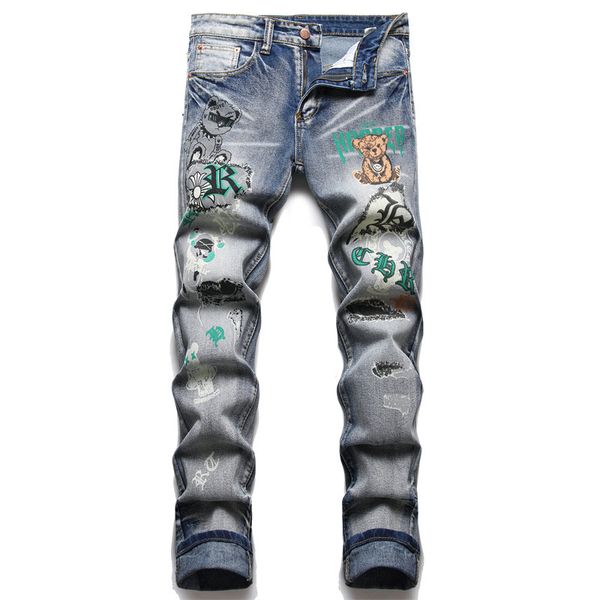 men's jeans good quality blue ripped slim fit stretch print dyeing small foot n2n99bbn
men's jeans good quality blue ripped slim fit stretch print dyeing small foot n2n99bbn