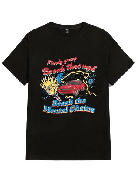 romwe guys car letter graphic oversized tee p9fo#, White;black
romwe guys car letter graphic oversized tee p9fo#, White;black