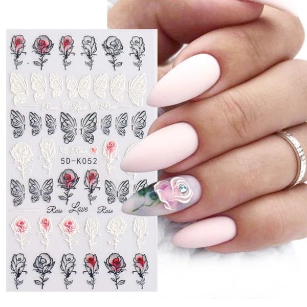 5d embossed nail stickers white lace hollow out flowers nail art decals foils sliders winter decorations gel polish designer 134, Black
5d embossed nail stickers white lace hollow out flowers nail art decals foils sliders winter decorations gel polish designer 134, Black