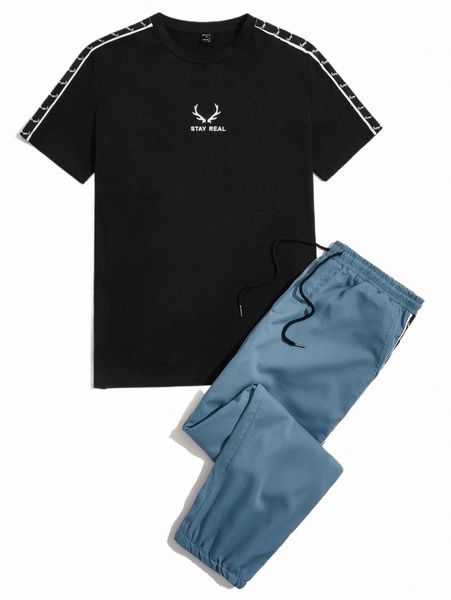 men antler taped tee and pants set z2qj#, Gray
men antler taped tee and pants set z2qj#, Gray