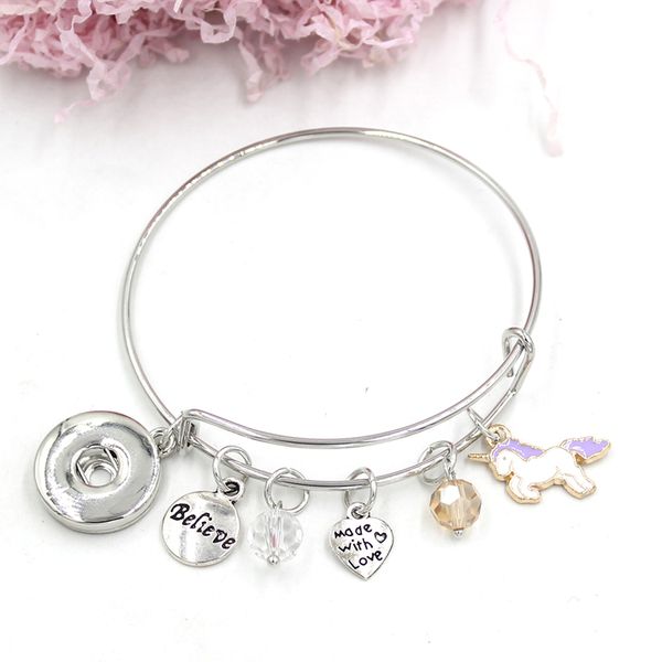 wholesale new arrival 18mm snap bracelets expandable wire bangle inspiration believe unicorn bracelet for teenage gifts jewelry pulsera, Golden;silver
wholesale new arrival 18mm snap bracelets expandable wire bangle inspiration believe unicorn bracelet for teenage gifts jewelry pulsera, Golden;silver