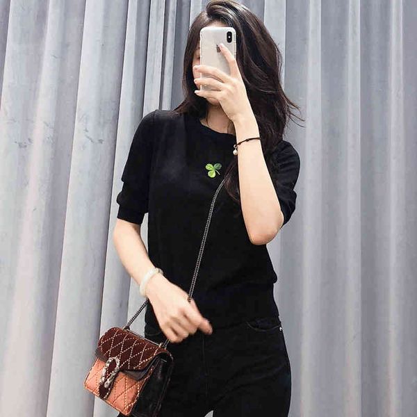 women's knits & tees special price thin t-shirt small and fresh temperament 20 early autumn embroidery pattern with good texture medium, White
women's knits & tees special price thin t-shirt small and fresh temperament 20 early autumn embroidery pattern with good texture medium, White