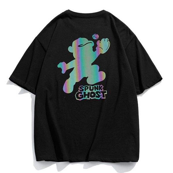 hip hop rainbow t shirts reflective cartoon spunk ghost tees oversize casual tshirt streetwear cotton half sleeve clothes 220608, Black
hip hop rainbow t shirts reflective cartoon spunk ghost tees oversize casual tshirt streetwear cotton half sleeve clothes 220608, Black