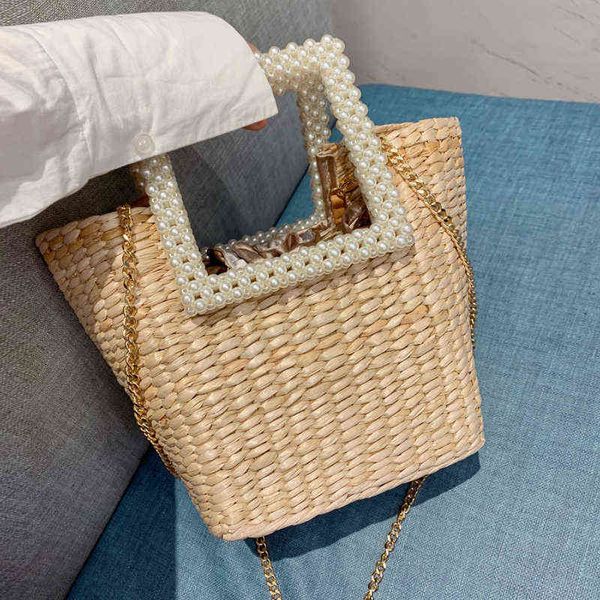 fashion pearl handle for women hand-woven shoulder bag seaside vacation straw handbag famous brand women's bags 2021 g220524 
fashion pearl handle for women hand-woven shoulder bag seaside vacation straw handbag famous brand women's bags 2021 g220524