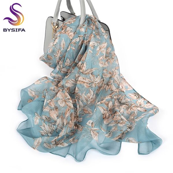 bysifa 100 silk chiffon scarf female brand leaves design grey khaki long scarves beach shawls fall winter women neck 220704, Blue;gray
bysifa 100 silk chiffon scarf female brand leaves design grey khaki long scarves beach shawls fall winter women neck 220704, Blue;gray