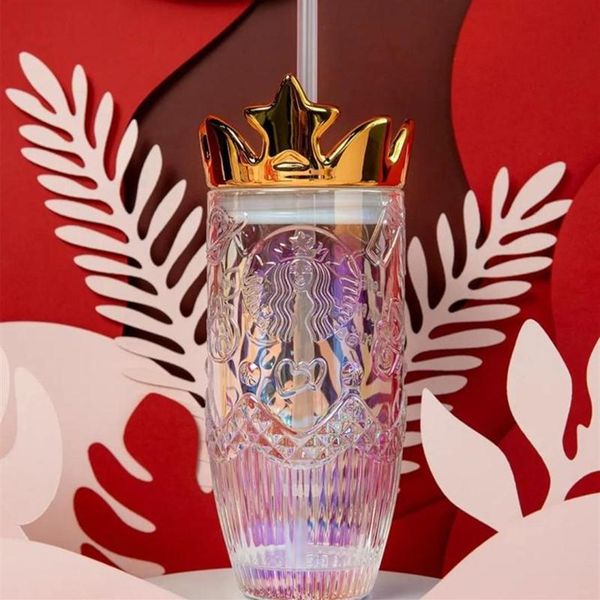 the new starbucks valentine's day dazzle colour crown glass straw cup 430ml relief mermaid logo coffee mug 18oz ice cup282d
the new starbucks valentine's day dazzle colour crown glass straw cup 430ml relief mermaid logo coffee mug 18oz ice cup282d