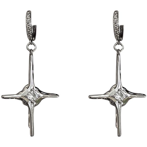 dangle & chandelier women's cross diamond inlaid creative design sense of style earrings hip hop advanced four pointed star, Silver
dangle & chandelier women's cross diamond inlaid creative design sense of style earrings hip hop advanced four pointed star, Silver