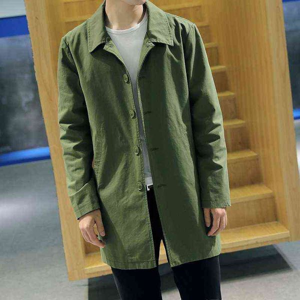 men's jackets spring single breasted medium-long trench coat male solid color khaki coat windbreaker plus size add wool upset y220803, Black;brown
men's jackets spring single breasted medium-long trench coat male solid color khaki coat windbreaker plus size add wool upset y220803, Black;brown
