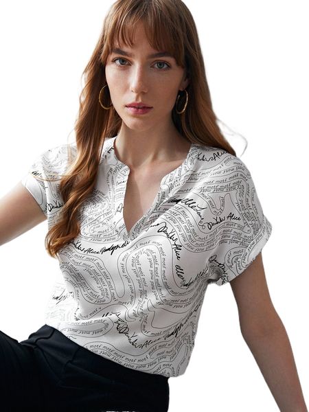 motf premium 100% silk batwing sleeve f6az#, White