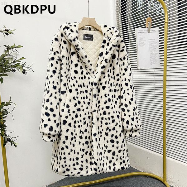 new thicken leopard print hooded faux rabbit fur coat winter women's loose soft warm long faux fur jacket plush fluffy overcoat t220716, Black
new thicken leopard print hooded faux rabbit fur coat winter women's loose soft warm long faux fur jacket plush fluffy overcoat t220716, Black