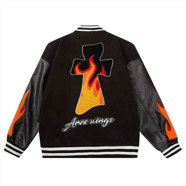 2022 hip hop vintage baseball jacket letter flame cross embroidery patchwork bomber jackets harajuku fashion oversized coat t220728, Black;brown
2022 hip hop vintage baseball jacket letter flame cross embroidery patchwork bomber jackets harajuku fashion oversized coat t220728, Black;brown
