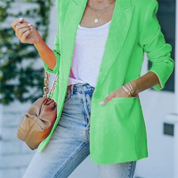 spring office feminine slim jacket fashion lapel single button solid color casual outerwear jacket women blazer women 220402, White;black
spring office feminine slim jacket fashion lapel single button solid color casual outerwear jacket women blazer women 220402, White;black