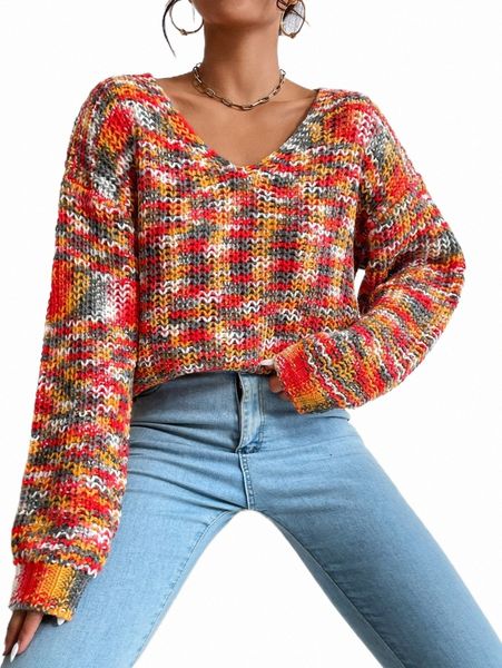 space dye drop shoulder sweater 41iv#, White;black 
space dye drop shoulder sweater 41iv#, White;black