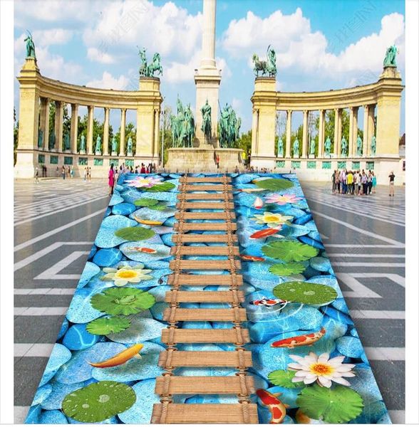 custom p flooring wallpaper 3d wall stickers modern 3d wooden bridge lotus fish cobblestone three-dimensional floor painting walls papers ho
custom p flooring wallpaper 3d wall stickers modern 3d wooden bridge lotus fish cobblestone three-dimensional floor painting walls papers ho
