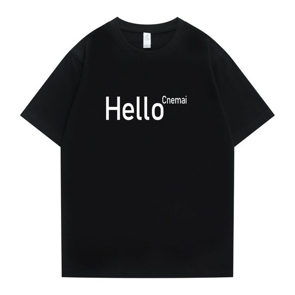 private custom logo thinker t shirt hello letter cnemai brand womengraphic t-shirt for men cotton male short sleeve women y2k tee 2022 ins, White;black
private custom logo thinker t shirt hello letter cnemai brand womengraphic t-shirt for men cotton male short sleeve women y2k tee 2022 ins, White;black
