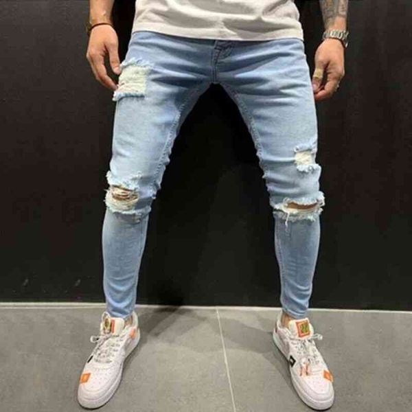 men's jeans jeans season men's casual hole youth slim fit small foot elastic pants 9ux1, Blue
men's jeans jeans season men's casual hole youth slim fit small foot elastic pants 9ux1, Blue