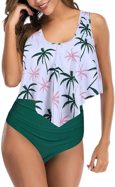 high waised bikini swimsuit for women ruffled flounce swimwear two piece bathing suits 62mr#, White;black
high waised bikini swimsuit for women ruffled flounce swimwear two piece bathing suits 62mr#, White;black