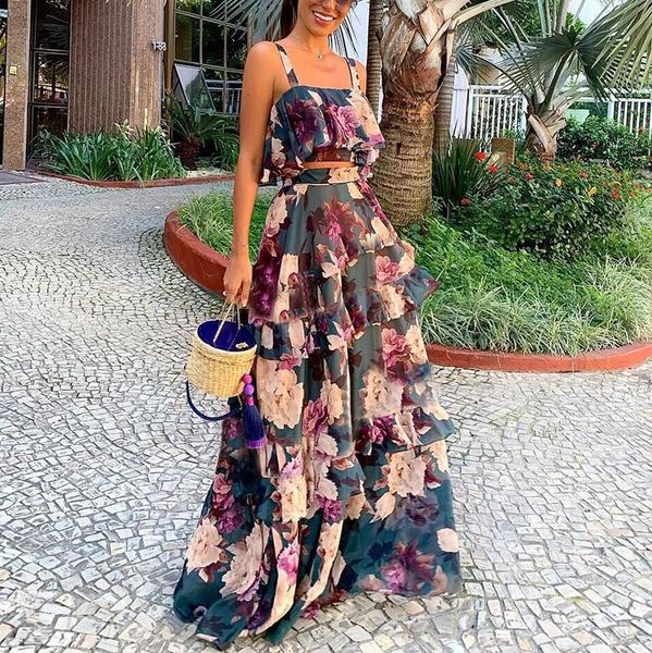 floral print vintage women dress two piece suit elegant party gold summer beach, Black;gray
floral print vintage women dress two piece suit elegant party gold summer beach, Black;gray