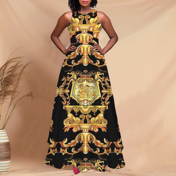 noisydesigns golden women's summer sleeveless luxury floral pattern casual loose swing maxi dress evening drop 220627, Black;gray
noisydesigns golden women's summer sleeveless luxury floral pattern casual loose swing maxi dress evening drop 220627, Black;gray