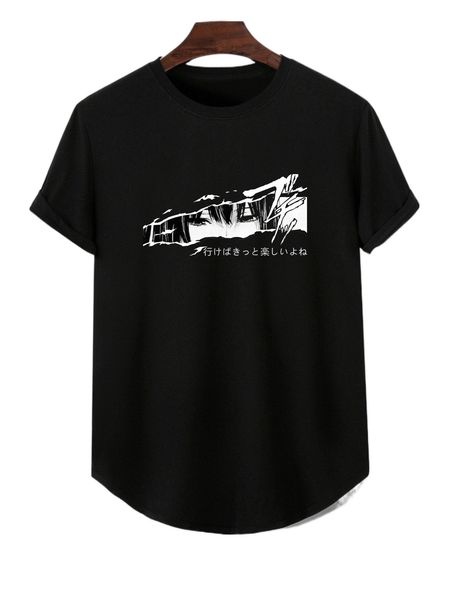 men japanese character and figure graphic tee y2sb#, White;black