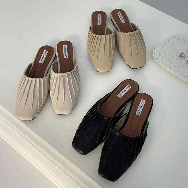 slippers spring pleated women slip on mules summer slides square toe flat casual shoes leisure sandals female flip flops, Black
slippers spring pleated women slip on mules summer slides square toe flat casual shoes leisure sandals female flip flops, Black
