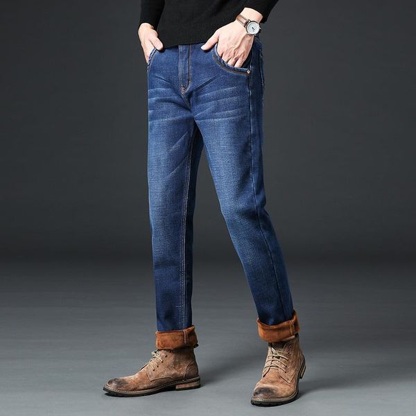 men's jeans plus size cool men winter warm fleece straight male business fashion baggy denim trousers thicken plush snow stretch pantsm, Blue
men's jeans plus size cool men winter warm fleece straight male business fashion baggy denim trousers thicken plush snow stretch pantsm, Blue