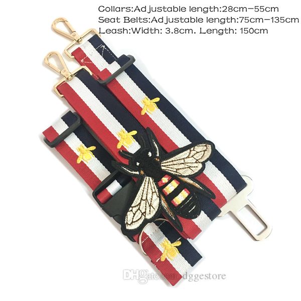 dog collars and leashes set cute bee embroidery designer dog collar seat belts nylon pet leash harness for small large dogs french276o
dog collars and leashes set cute bee embroidery designer dog collar seat belts nylon pet leash harness for small large dogs french276o