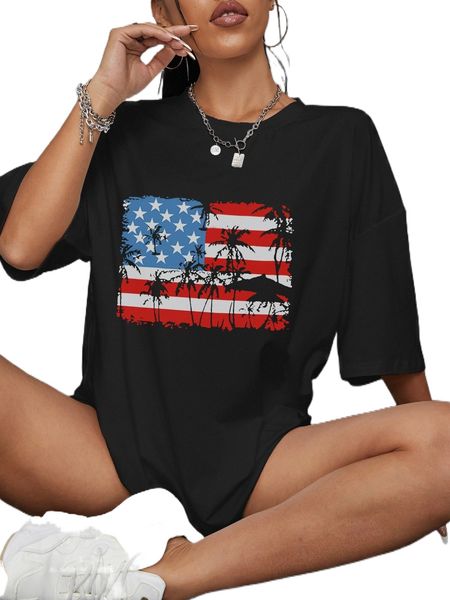 american flag print drop shoulder oversized tee 81gh#, White
american flag print drop shoulder oversized tee 81gh#, White