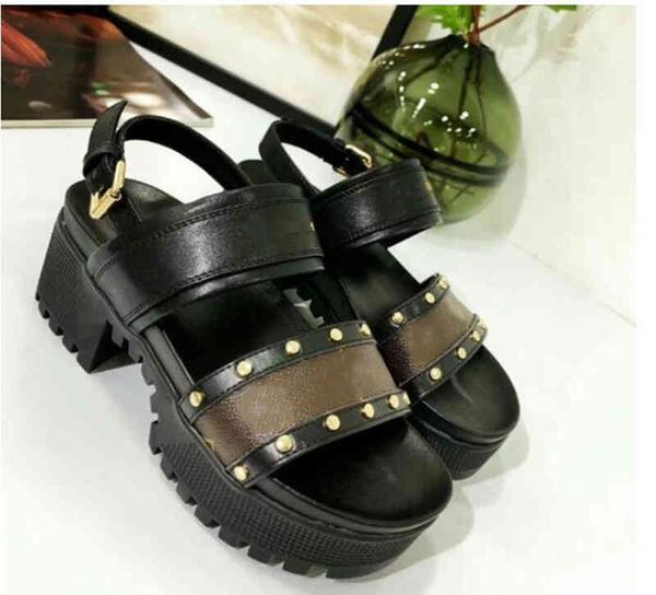fashion women's sandals chunky heels shoes cowhide leather sandals female rivet peep toe shoe l32911 kqsw nf27, Black
fashion women's sandals chunky heels shoes cowhide leather sandals female rivet peep toe shoe l32911 kqsw nf27, Black