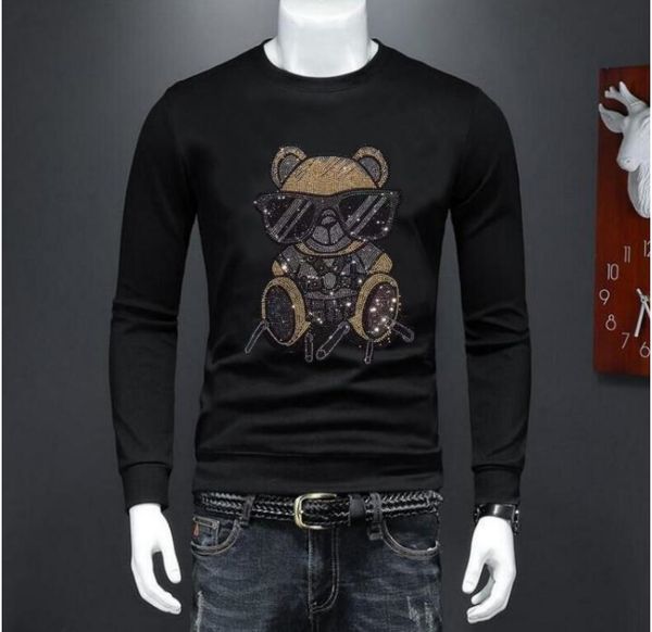 2022 winter new designer rhinestone mens sweatshirt o-neck short sleeve men luxury clothing diamond hoody, Black
2022 winter new designer rhinestone mens sweatshirt o-neck short sleeve men luxury clothing diamond hoody, Black