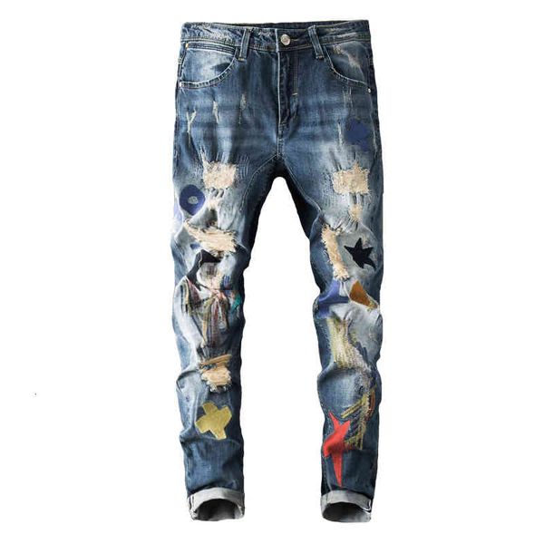 men's jeans trendy men's nostalgic style moon star elastic embroidery hole embroidered jeans men w5xd, Blue
men's jeans trendy men's nostalgic style moon star elastic embroidery hole embroidered jeans men w5xd, Blue
