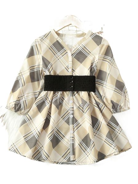 toddler girls plaid print shirred waist dress p5uf#, Black;white
toddler girls plaid print shirred waist dress p5uf#, Black;white