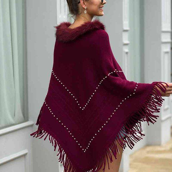 women's wool & blends fur collar winter shawls and wraps fringe oversized womens winter ponchos and capes batwing sleeve pullover cloak, Black
women's wool & blends fur collar winter shawls and wraps fringe oversized womens winter ponchos and capes batwing sleeve pullover cloak, Black