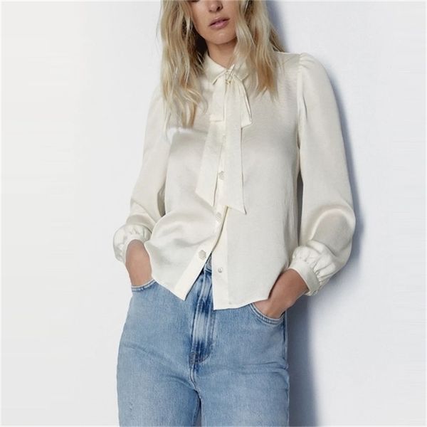 jewel button shirt women elegant long puff sleeve bow tied summer blouse female chic solid color soft fitted 210524, White
jewel button shirt women elegant long puff sleeve bow tied summer blouse female chic solid color soft fitted 210524, White
