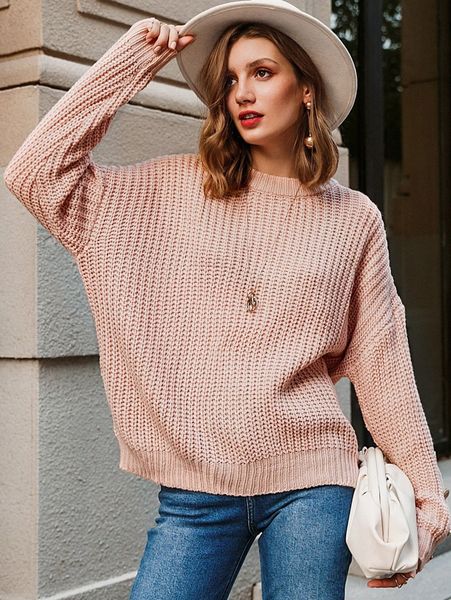 simplee drop shoulder solid oversized sweater d3we#, White;black
simplee drop shoulder solid oversized sweater d3we#, White;black