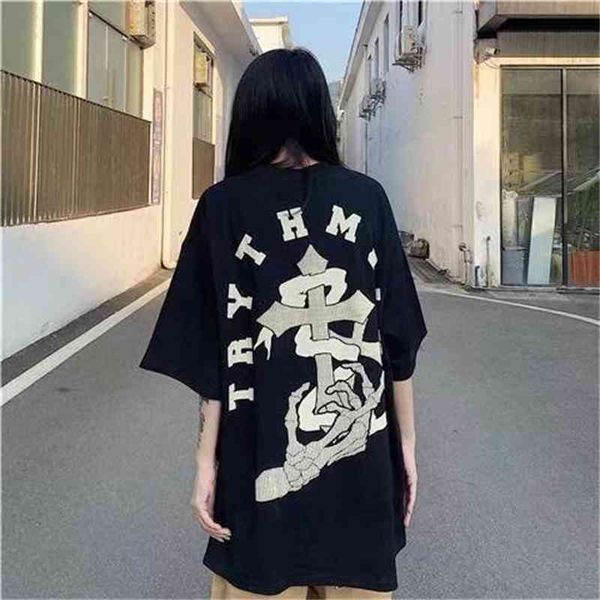 2022 fashion t-shirt men's women's summer new blouse short sleeve streetwear women clothes loose tee, White;black
2022 fashion t-shirt men's women's summer new blouse short sleeve streetwear women clothes loose tee, White;black
